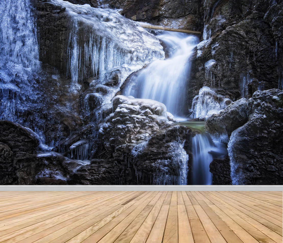 Photo Mural-WATERFALL-(8162)-NON WOVEN-Wallpaper-Wall-Art-Mountain Stream XXL