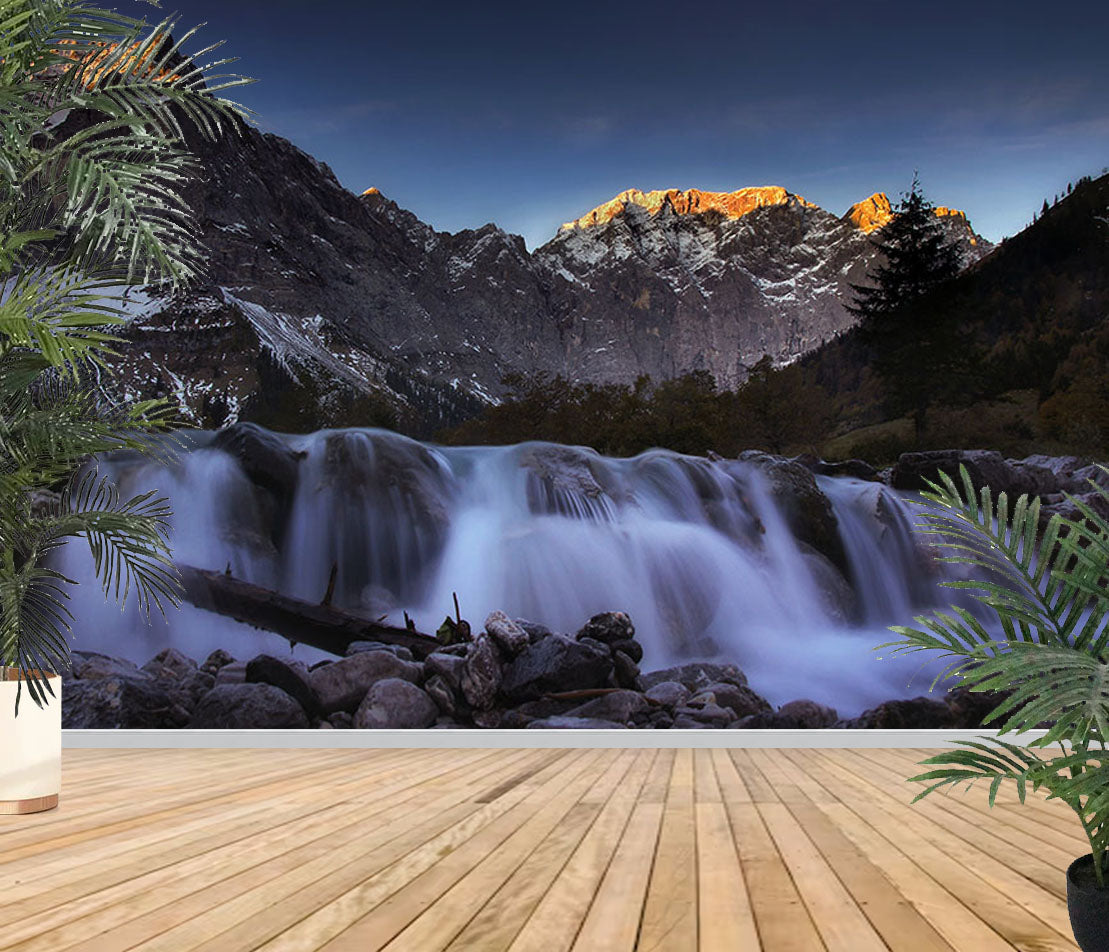 Photo Wall Mural-WATERFALL MOUNTAIN-(8171)-NON WOVEN-Wallpaper-Landscape Vue XXL