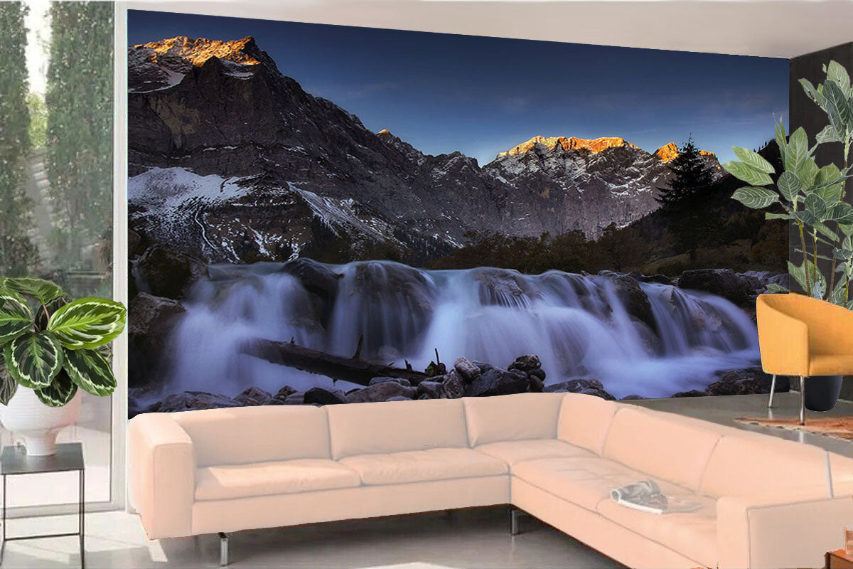 Photo Wall Mural-WATERFALL MOUNTAIN-(8171)-NON WOVEN-Wallpaper-Landscape Vue XXL