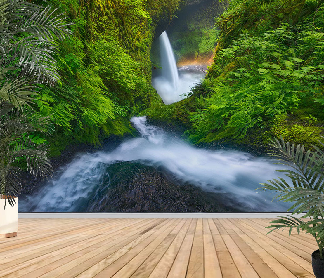 Fototapete-VLIES-TROPISCHER WASSERFALL-(8178S)-Wand-Tapete-Nach-Maß-Natur XXL