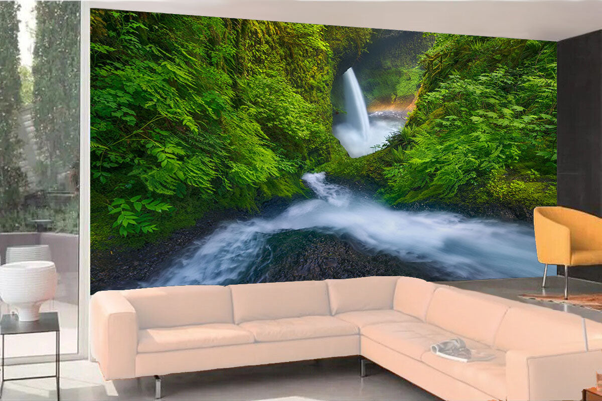 Fototapete-VLIES-TROPISCHER WASSERFALL-(8178S)-Wand-Tapete-Nach-Maß-Natur XXL
