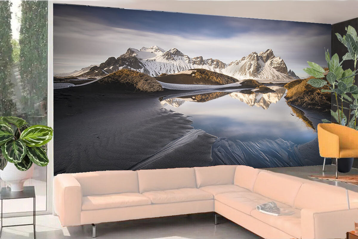 Fototapete-VLIES-ALPEN SEE-(8214S)-Wand-Tapete-Nach-Maß-Gebirge Landschaft XXL