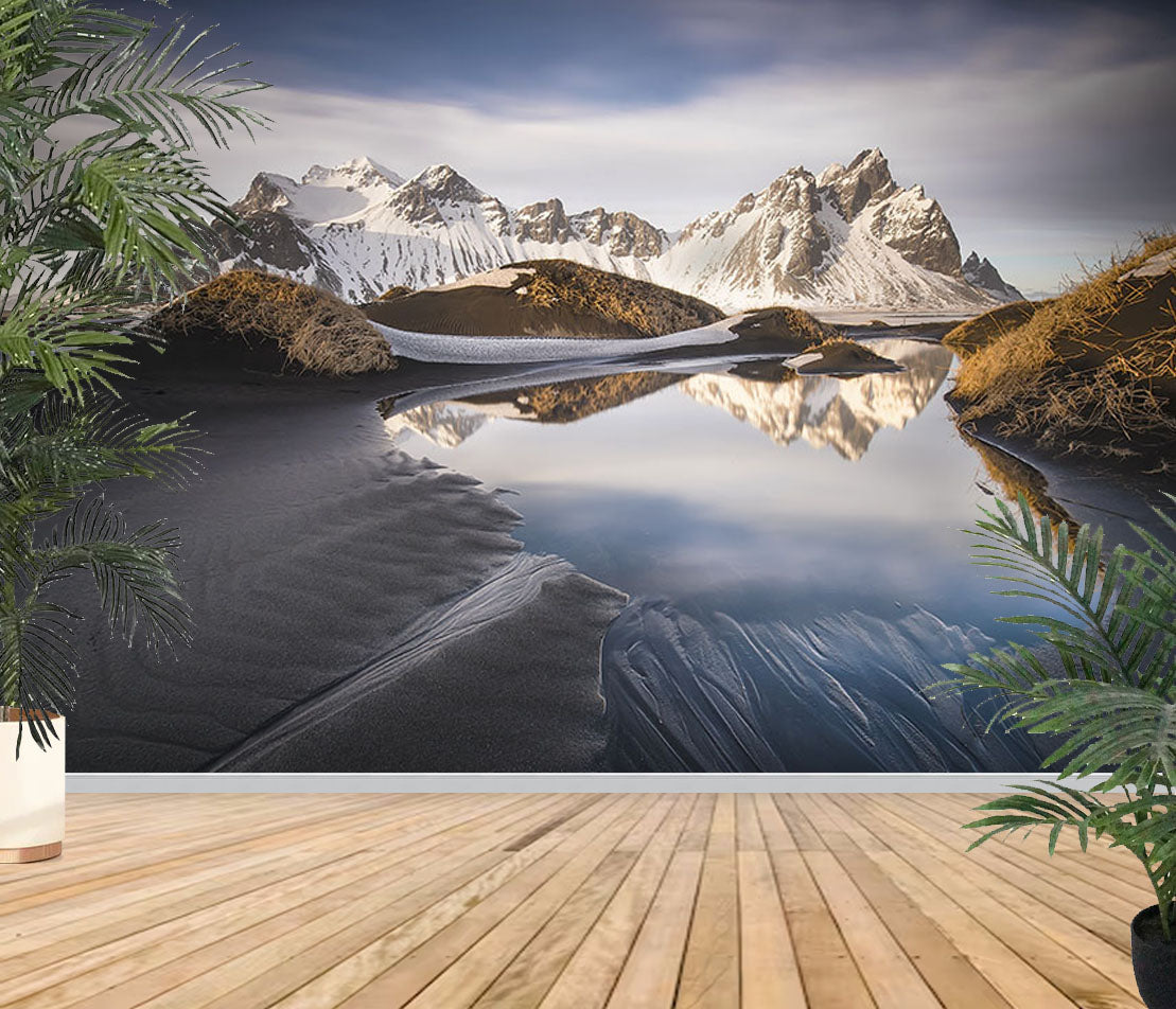 Fototapete-VLIES-ALPEN SEE-(8214S)-Wand-Tapete-Nach-Maß-Gebirge Landschaft XXL