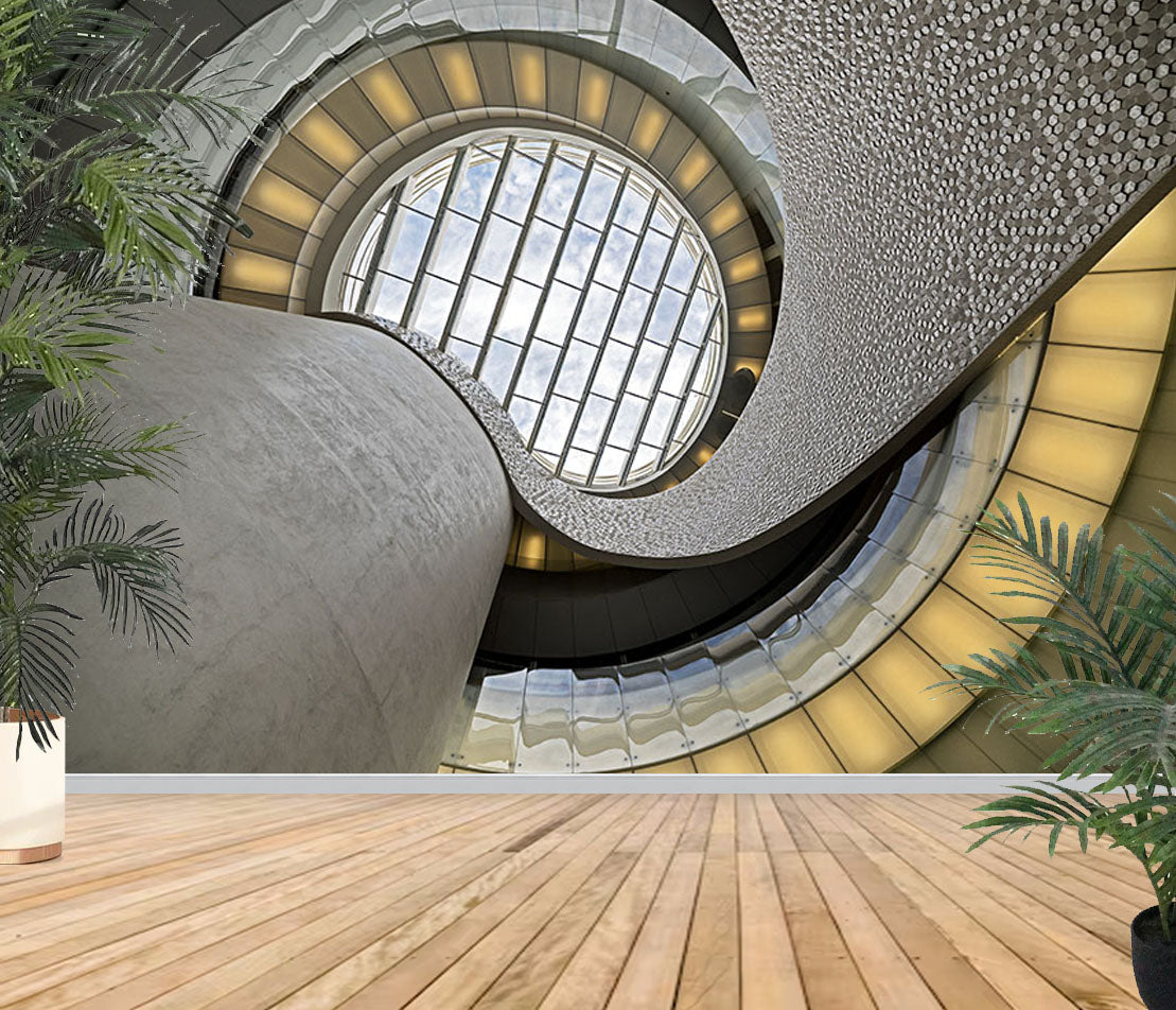 Fototapete-VLIES-ABSTRAKTE TREPPE-(8219S)-Wand-Tapete-Nach-Maß- XXL
