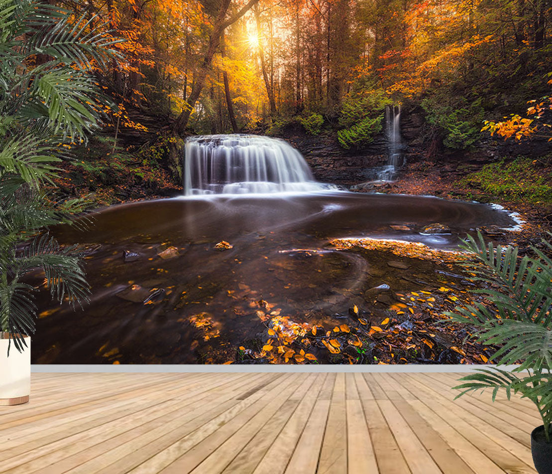 Fototapete-VLIES-WASSERFALL-(8221S)-Wand-Tapete-Nach-Maß- XXL