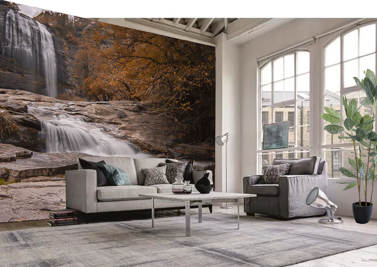 Fototapete-VLIES-WASSERFALL-(8224S)-Wand-Tapete-Nach-Maß- XXL