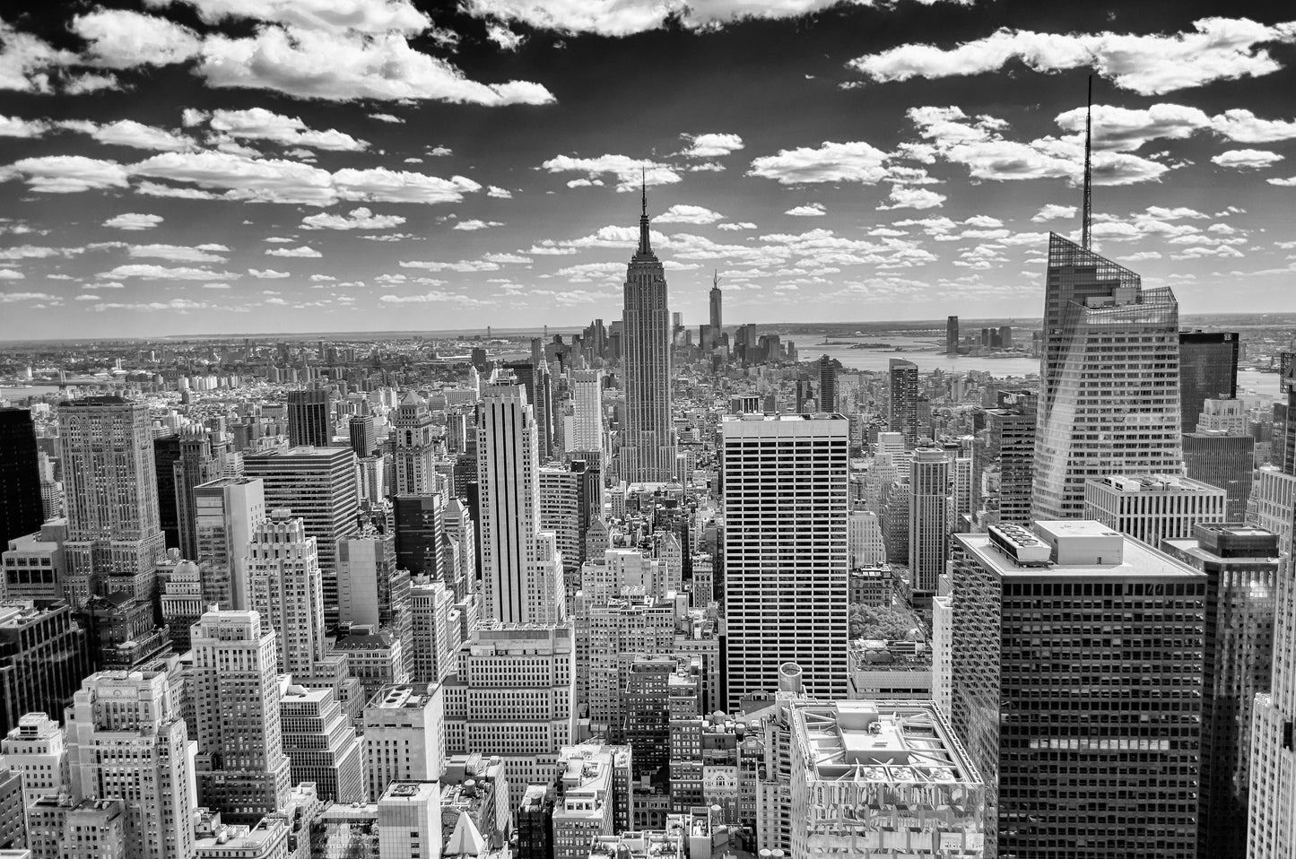 Photo Wall Mural-NEW YORK SKYLINE-(832)-NON WOVEN-Wallpaper-Black & White NY City