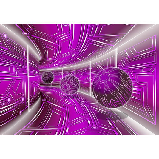 Fototapete-VLIES-DIGITAL TUNNEL-(C10078)-Tapete-Nach-Maß-Lila Technology XXL