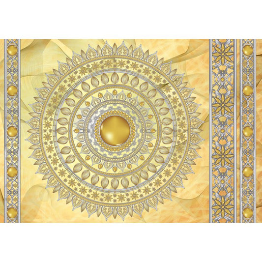 Fototapete-VLIES-MANDALA-(C10117)-Tapete-Nach-Mass-Muster Lehren Heilen Meditation Sanskrit Gottheit Abstrakt XXL