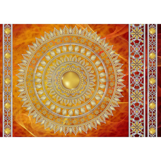 Fototapete-VLIES-MANDALA-(C10119)-Tapete-Nach-Mass-Muster Lehren Heilen Meditation Sanskrit Gottheit Abstrakt XXL
