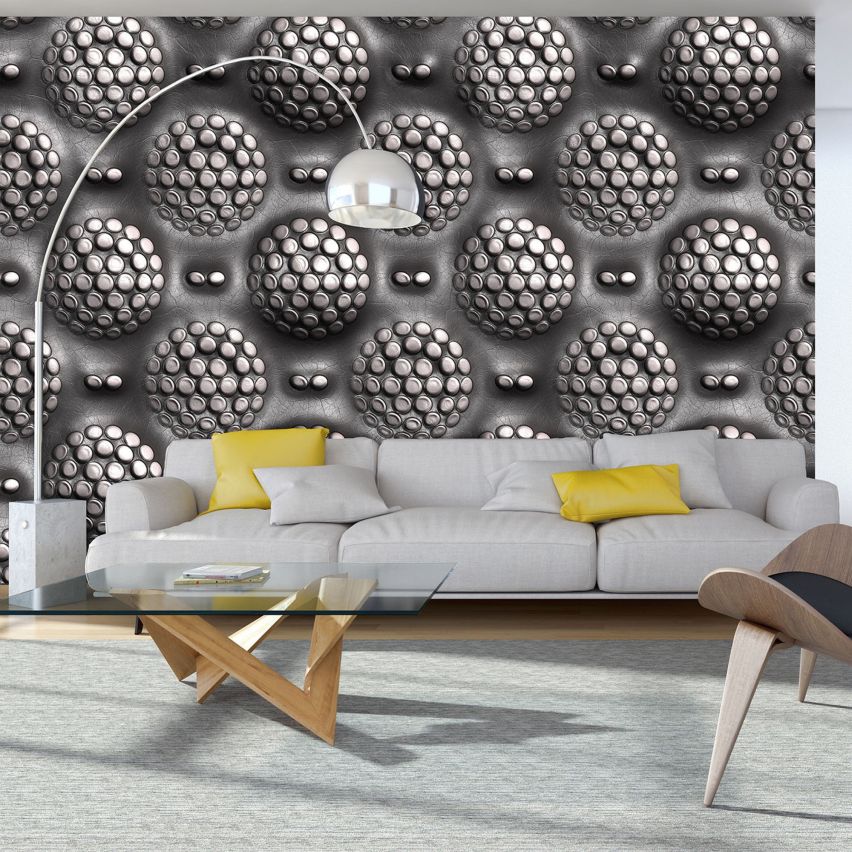 Photo Wall Mural-3D IRON MARBLES-(C11857)-NON WOVEN-Wallpaper-Abstract XXL