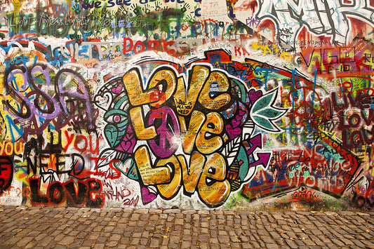 Fototapete VLIES-GRAFFITI KUNST-(1230S)-Wand Tapete Nach Maß Wohnzimmer XXL