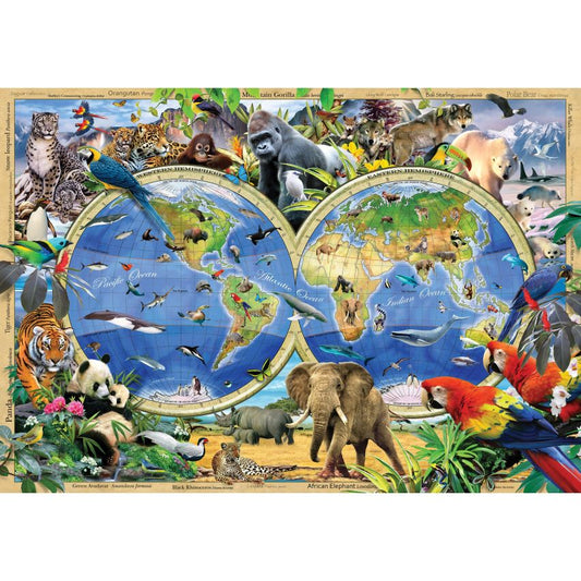 Fototapete-VLIES-WELT KARTE-(C12842)-Tapete-Nach-Maß-Atlas Teile der Welt XXL