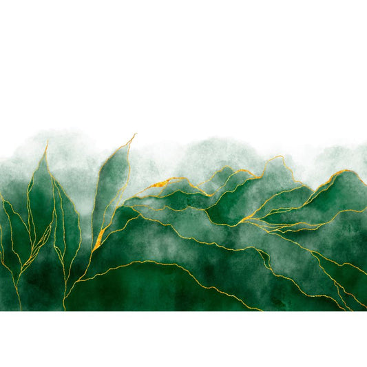 Fototapete-VLIES-GRÜNES BOTANISCHES BLÄTTER-(C14127)-Tapete-Nach-Mass-Pflanzen XXL