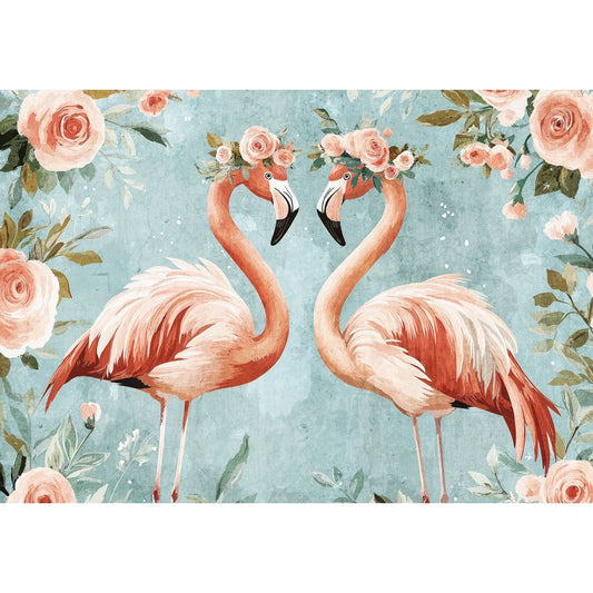 Fototapete FLAMINGOS-(C15351)-Vlies-Tapete-Tropisch Vogel Tiere XXL