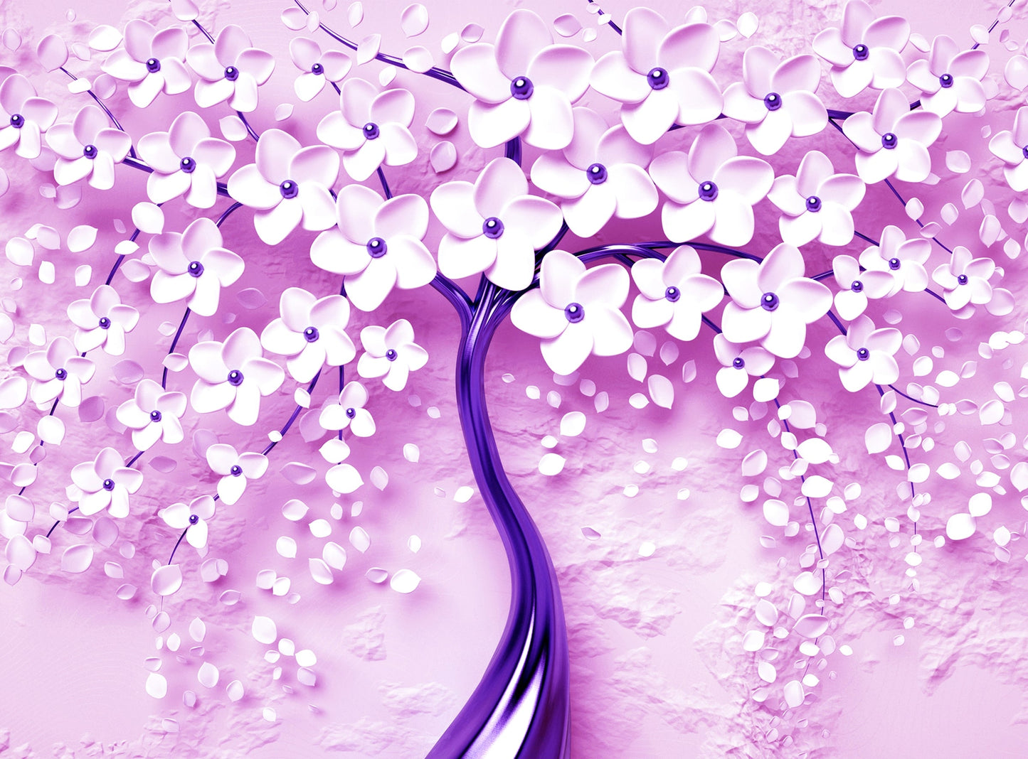 Photo Art Wall Mural-FLOWER TREES-(2102)NON WOVEN-Wallpaper-Rocks Gold Sparking Shine XXL (Copy) (Copy) (Copy)