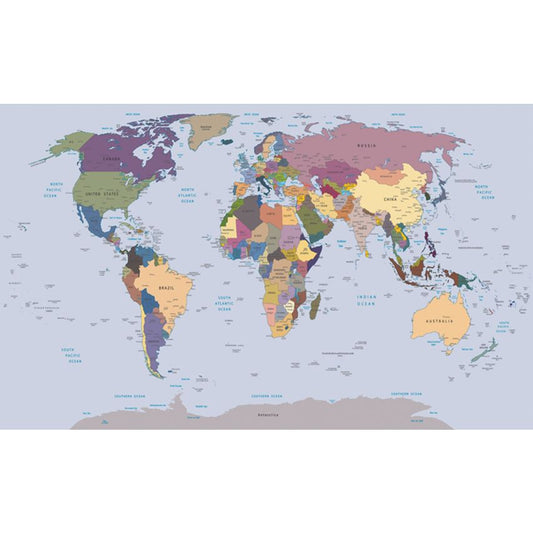 Fototapete-VLIES-WELT KARTE-(C2142)-Tapete-Nach-Mass-Atlas Teile der Welt XXL
