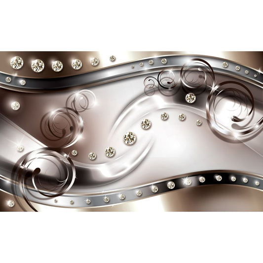 Fototapete-VLIES-DIAMONDS AND PEARLS-(C2269)-Tapete-Nach-Mass-Gold Muster Crystal Strukturen XXL