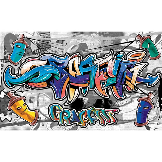 Fototapete-VLIES-GRAFFITI-(C2294)-Wand-Tapete-Nach-Maß-Straßenkunst Sprüh XXL