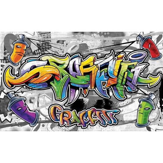 Fototapete-VLIES-GRAFFITI-(C2295)-Wand-Tapete-Nach-Maß-Straßenkunst Sprüh XXL