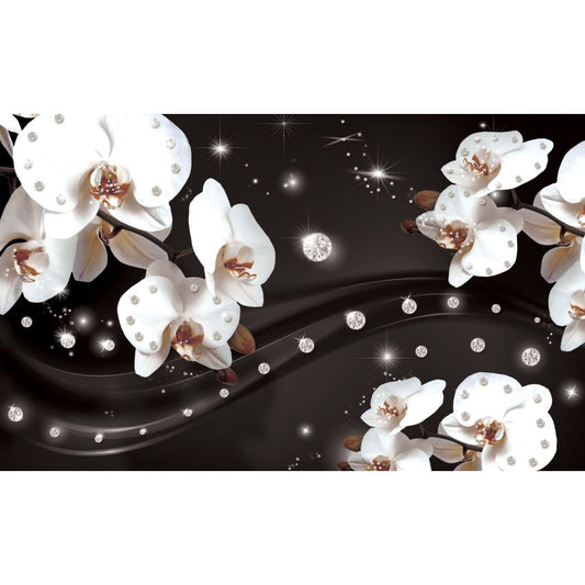 Fototapete-VLIES-DIAMONDS AND PEARLS-(C2311)-Tapete-Nach-Mass-Gold Muster Crystal Strukturen XXL