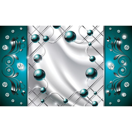 Fototapete-VLIES-DIAMONDS AND PEARLS-(C2442)-Tapete-Nach-Mass-Gold Muster Crystal Strukturen XXL