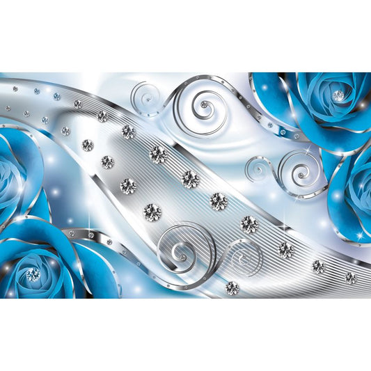 Fototapete-VLIES-DIAMONDS AND PEARLS-(C2496)-Tapete-Nach-Maß-Gold Muster Crystal Strukturen XXL
