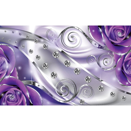 Fototapete-VLIES-DIAMONDS AND PEARLS-(C2497)-Tapete-Nach-Maß-Gold Muster Crystal Strukturen XXL