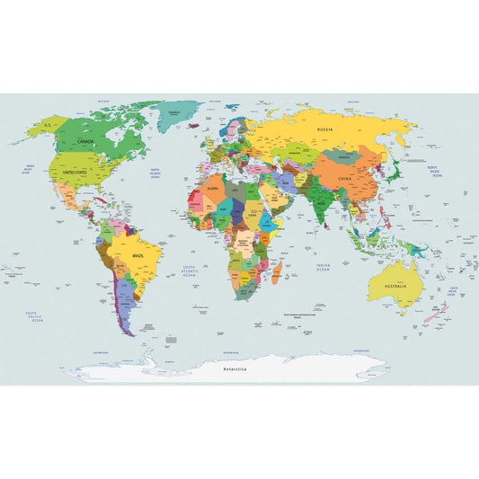 Fototapete-VLIES-WELT KARTE-(C2644)-Tapete-Nach-Maß-Atlas Teile der Welt XXL