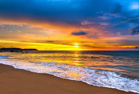 Photo Wall Mural-SUNSET BEACH-(2745J)-NON WOVEN-Wallpaper-Waterside Ocean Sand