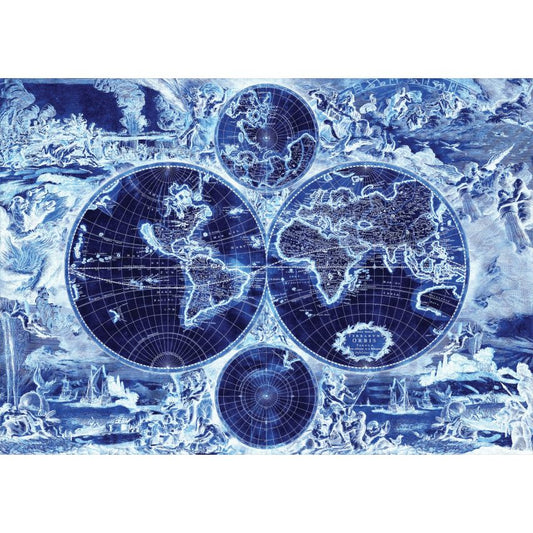 Fototapete-VLIES-WELT KARTE-(C2820)-Tapete-Nach-Maß-Atlas Teile der Welt XXL