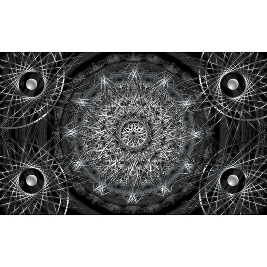 Fototapete-VLIES-MANDALA-(C3050)-Tapete-Nach-Mass-Muster Lehren Heilen Meditation Sanskrit Gottheit Abstrakt XXL