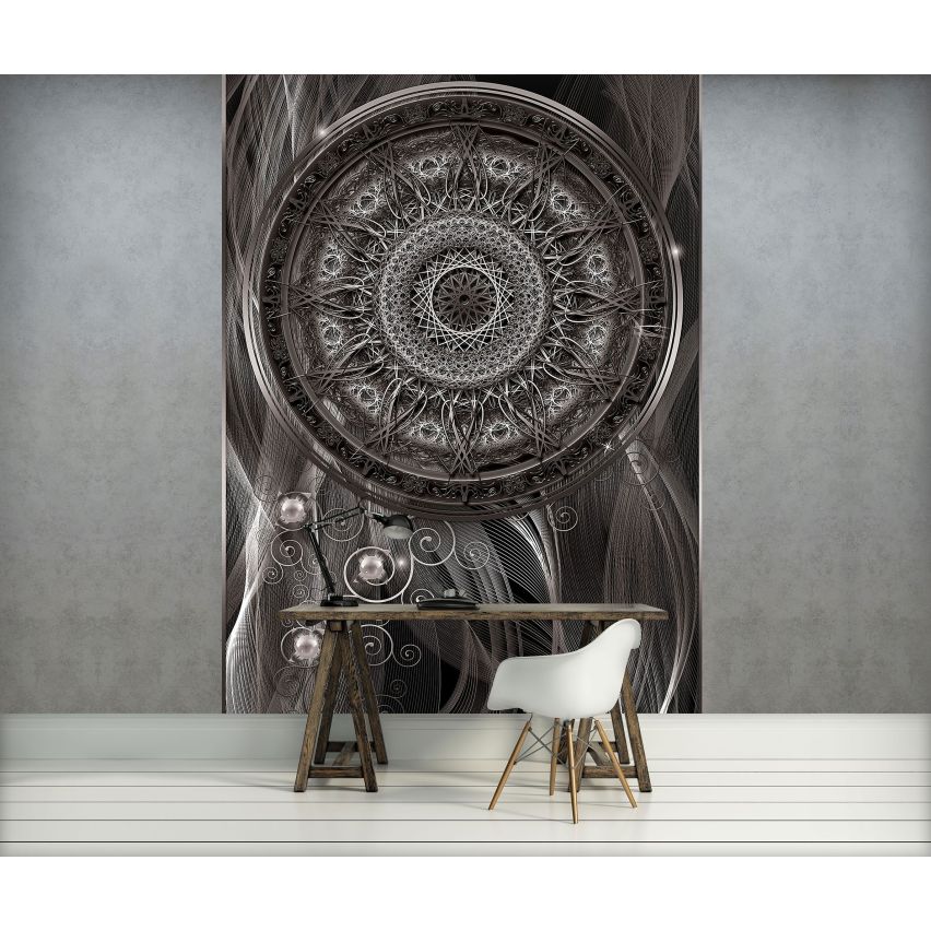Fototapete-VLIES-MANDALA-(C3092)-Tapete-Nach-Mass-Muster Lehren Heilen Meditation Sanskrit Gottheit Abstrakt XXL