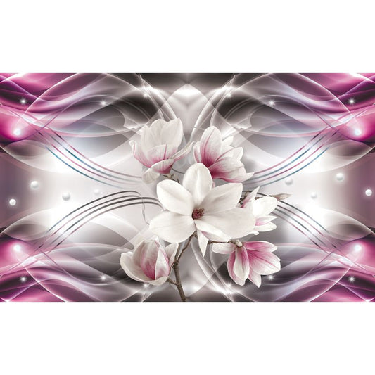 Fototapete-VLIES-DIAMONDS AND PEARLS-(C3284)-Tapete-Nach-Maß-Gold Silber Muster Crystal Strukturen XXL