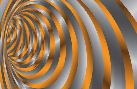 Photo Wall Mural-PSYCHEDELIC-(5726)-NON WOVEN-Wallpaper-Twist Tunnel Silver XXL