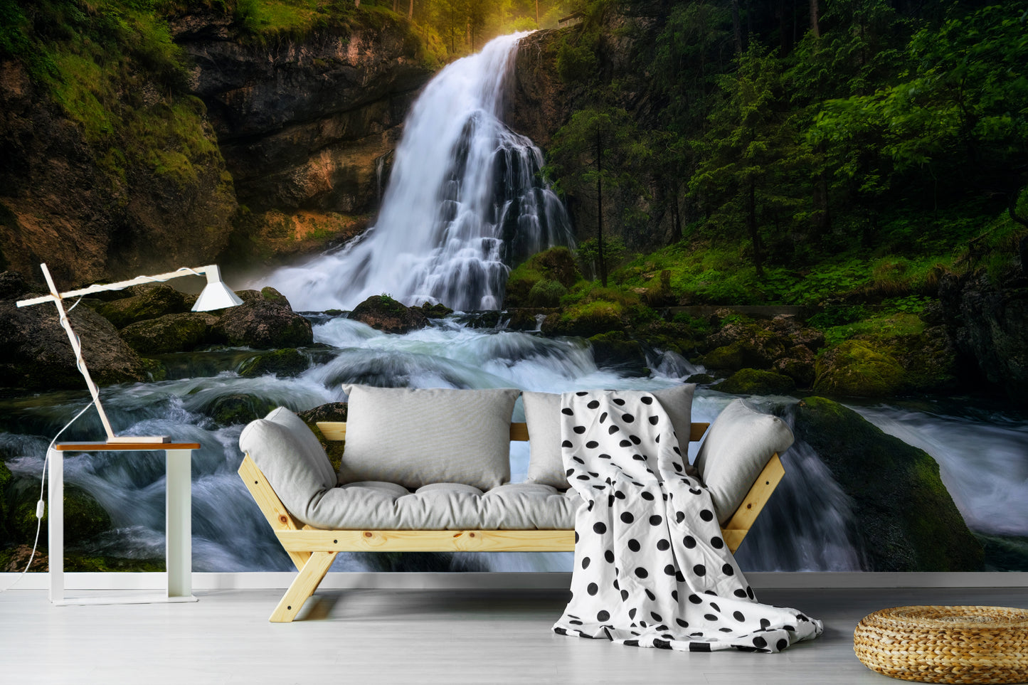 Fototapete VLIES-WASSERFALL-(6194S)-Kaskade Tropical Wald Wasserströmung XXL