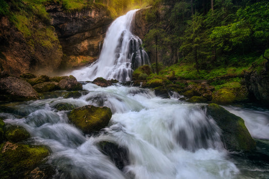 Fototapete VLIES-WASSERFALL-(6194S)-Kaskade Tropical Wald Wasserströmung XXL