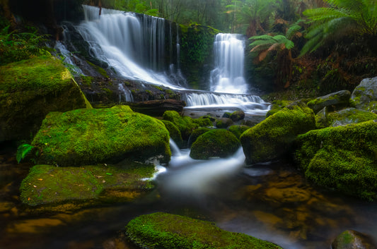 Fototapete VLIES-WASSERFALL-(6205S)-Wasserströmung Berg XXL