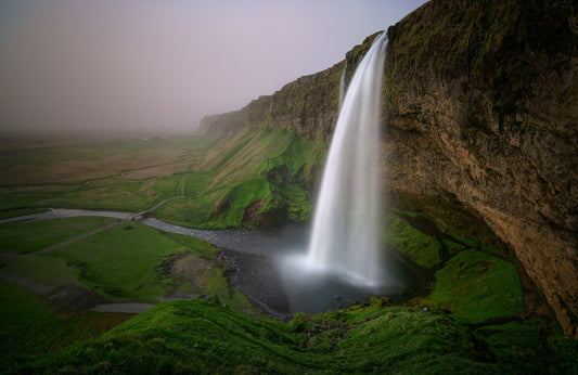 Photo Art Wall Mural-WATERFALL-(6444)-NON WOVEN-Wallpaper-River Mountain XXL