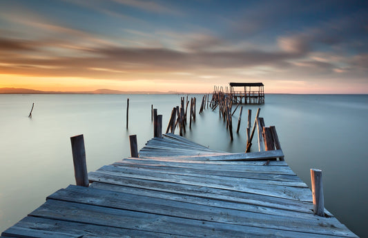 Photo Art Wall Mural-WALK BRIDGE-(6452)-NON WOVEN-Wallpaper-Ocean Sun Jetty XXL