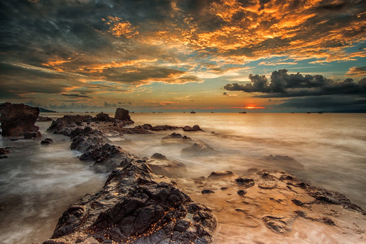 Photo Art Wall Mural-ROCK BEACH-(6490)-NON WOVEN-Wallpaper-Nature Dune Sea XXL