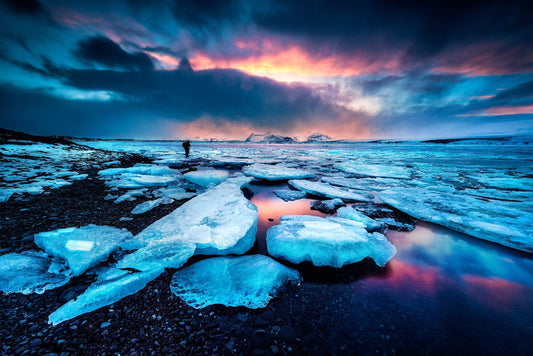 Photo Art Wall Mural-ICE BEACH-(6507)-NON WOVEN-Wallpaper-Nature Sky Sea XXL