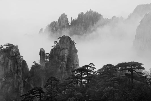 Photo Art Wall Mural-MOUNTAIN-(6556)-NON WOVEN-Wallpaper-Nature Mist Foggy XXL