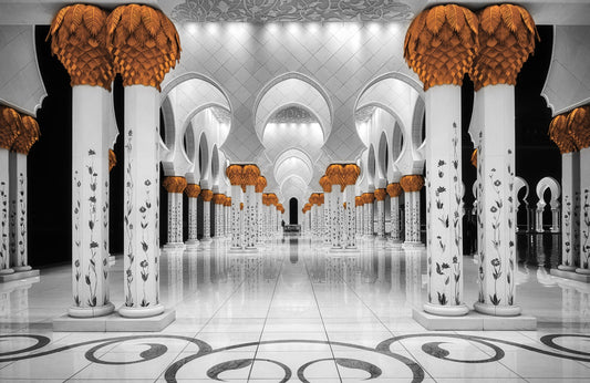 Photo Art Wall Mural-WHITE PILLAR-(6584)-NON WOVEN-Wallpaper-Nature Stone In XXL