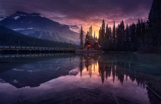 Photo Art Wall Mural-HOUSE BY LAKE-(6599)-NON WOVEN-Wallpaper-Sweet Home Sky XXL