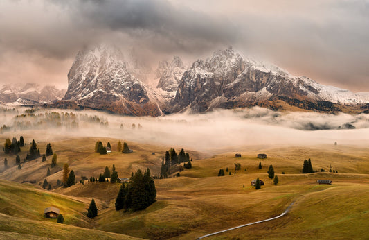 Photo Art Wall Mural-VALLY FIELD-(6621)-NON WOVEN-Wallpaper-Sky Mountain Sun XXL