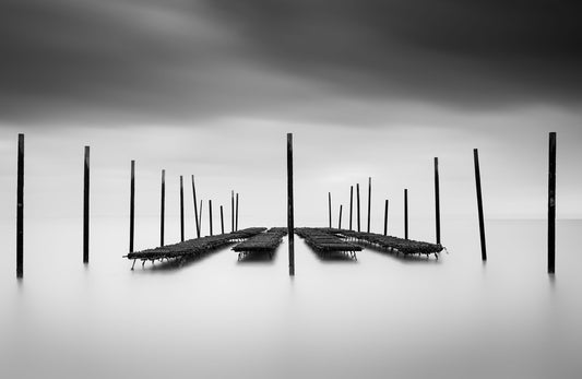 Fototapete-VLIES-HOLZBRÜCKE-(8210S)-Wand-Tapete-Nach-Maß-See Ozean-Gehweg XXL