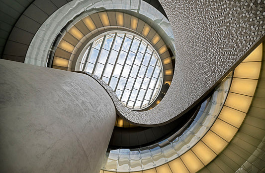 Fototapete-VLIES-ABSTRAKTE TREPPE-(8219S)-Wand-Tapete-Nach-Maß- XXL