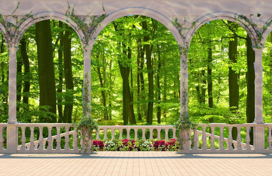 Photo Art Wall Mural-TERACCE FOREST-(8583)-NON WOVEN-Wallpaper Custom Size Non Woven Trees Nature XXL