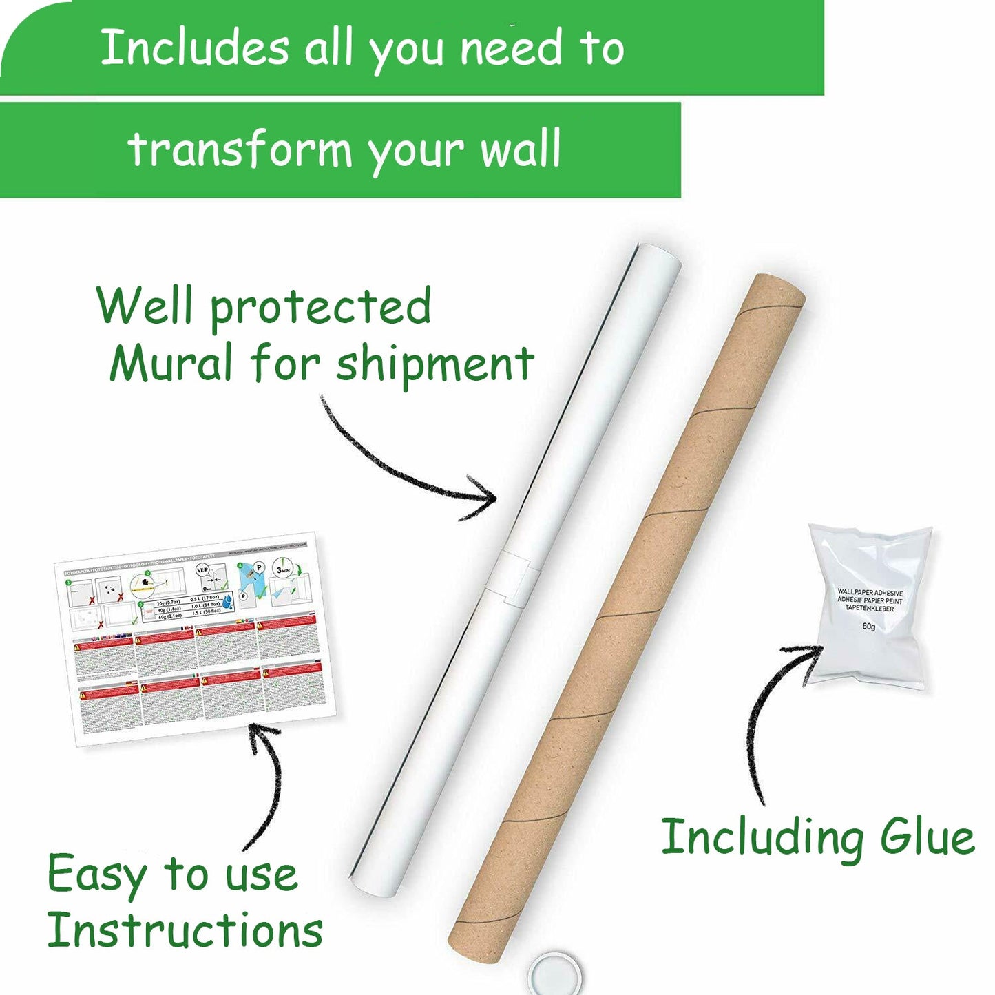 Photo Art Wall Mural-WHITE PILLAR-(6584)-NON WOVEN-Wallpaper-Nature Stone In XXL